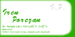 iren porczan business card